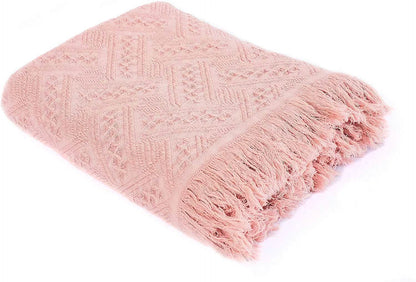 Kasentex 100% Cotton Soft Knitted Throw Blanket, Room Decor, Graduation Gifts, Fathers Day Gift, Mom Gift