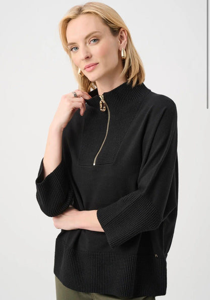 Ribbed Trim Half - Zip Pullover