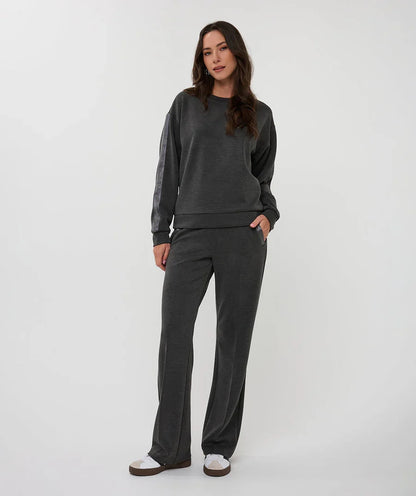 Modal Top w Silver Detail-Dark Grey