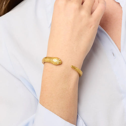 Snake Cuff-Gold/Cubic Zirconia