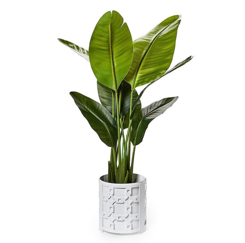 Laser Fretwork Round Metal Planter
