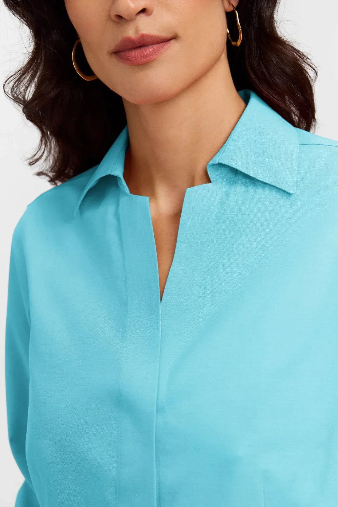 Taylor 3/4 Sleeve Shirt-Capri Blue