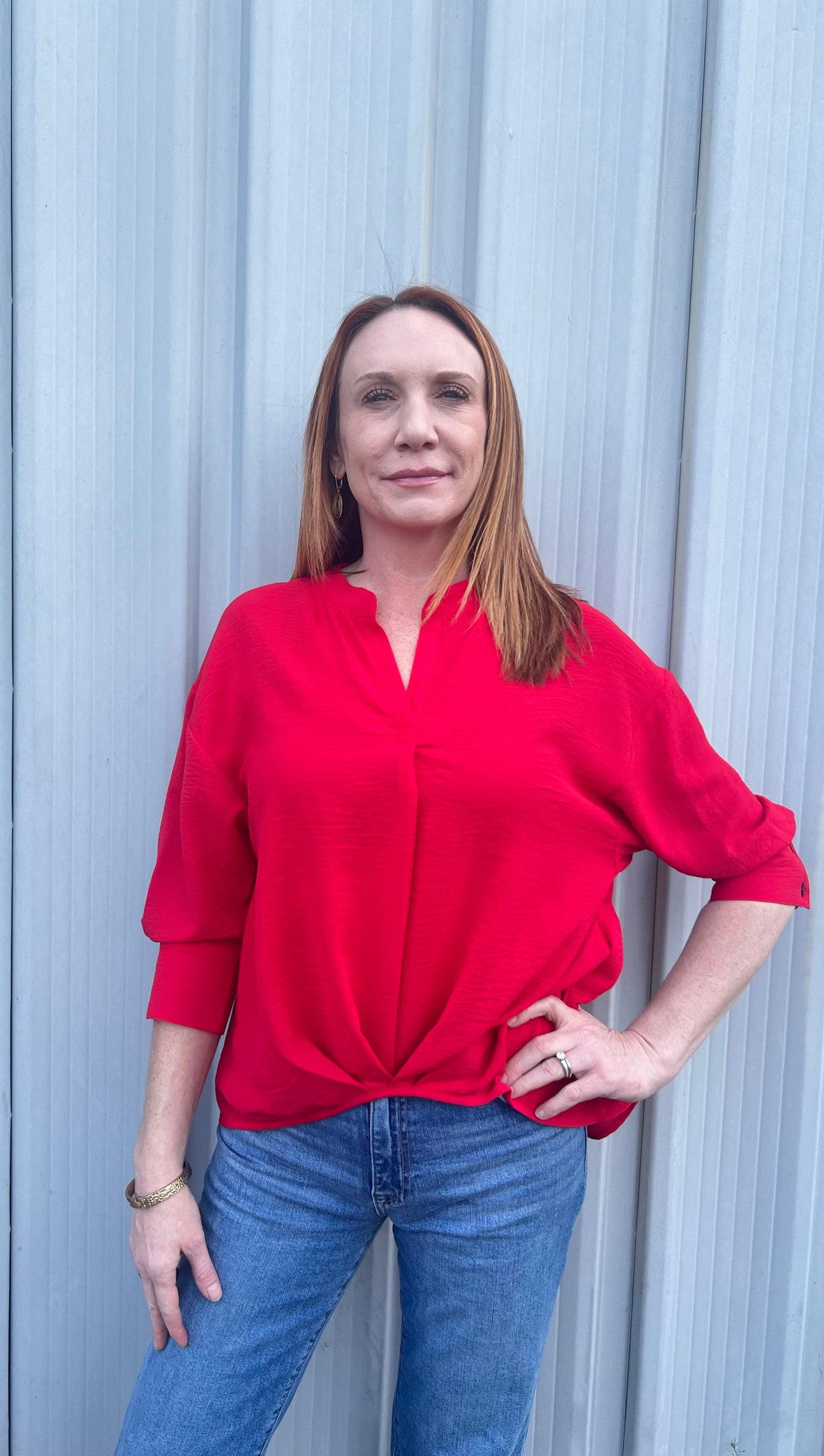 Twisted Pleat Hem Top
