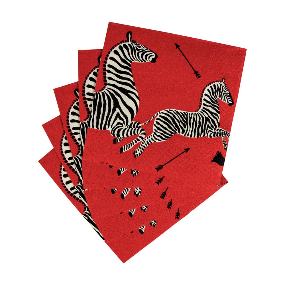 Zebra Napkins-Red 20ct