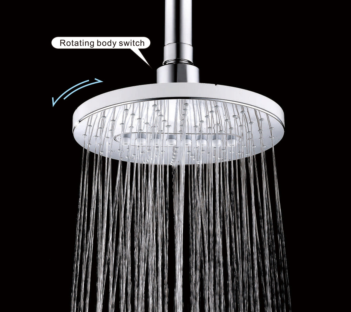 Bright Showers 6.3" 2-Spray Rainfall Shower Head with Adjustable Angles