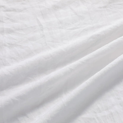 Queen White Microfiber Ruffle Duvet Cover Set, 3-Piece