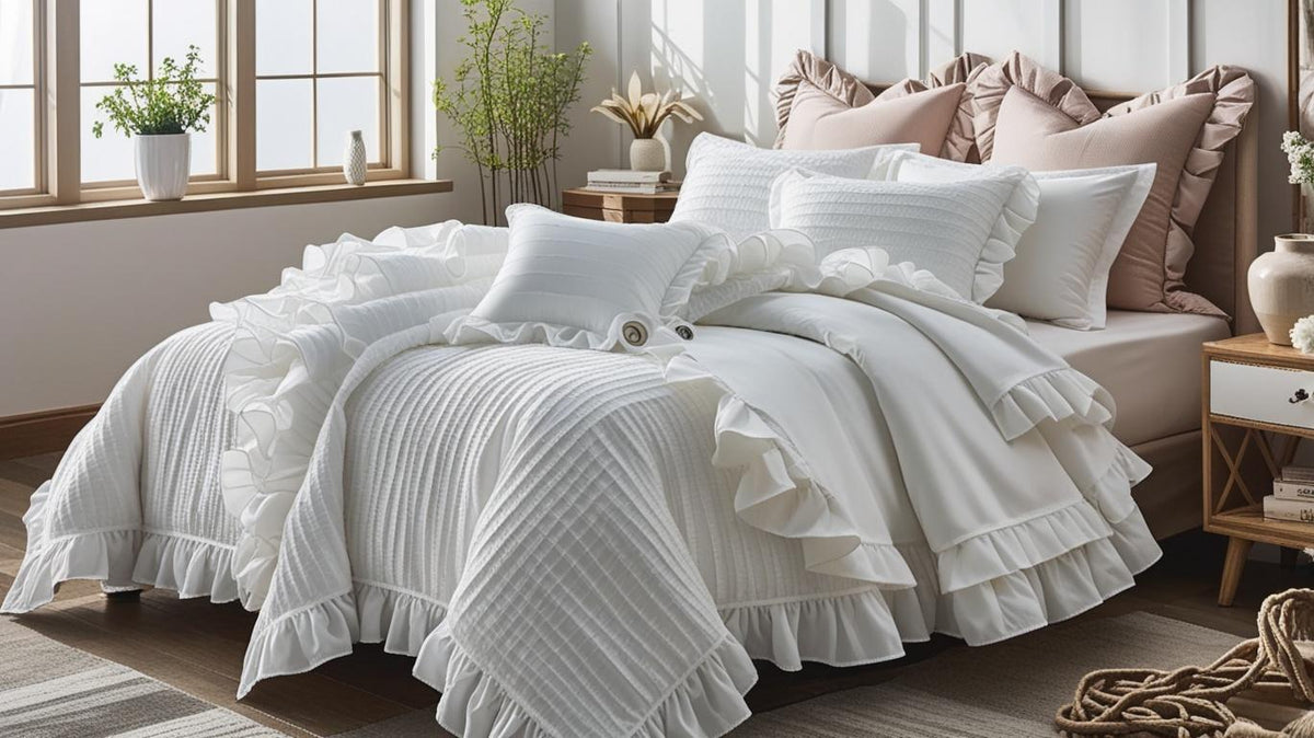 White Atelier Fluffy Ruffle Comforter Set – Farmhouse Chic