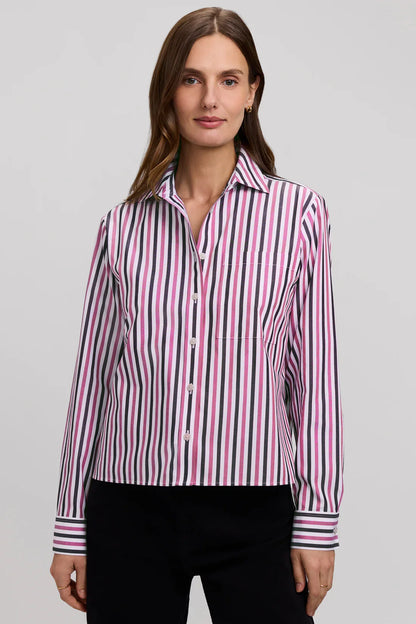 Jodie No Iron Pinpoint Stripe Long Sleeve Shirt