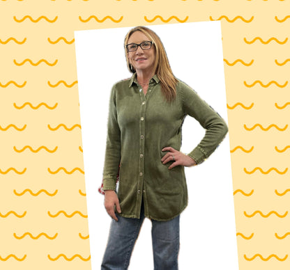 Denim Tunic Cardigan