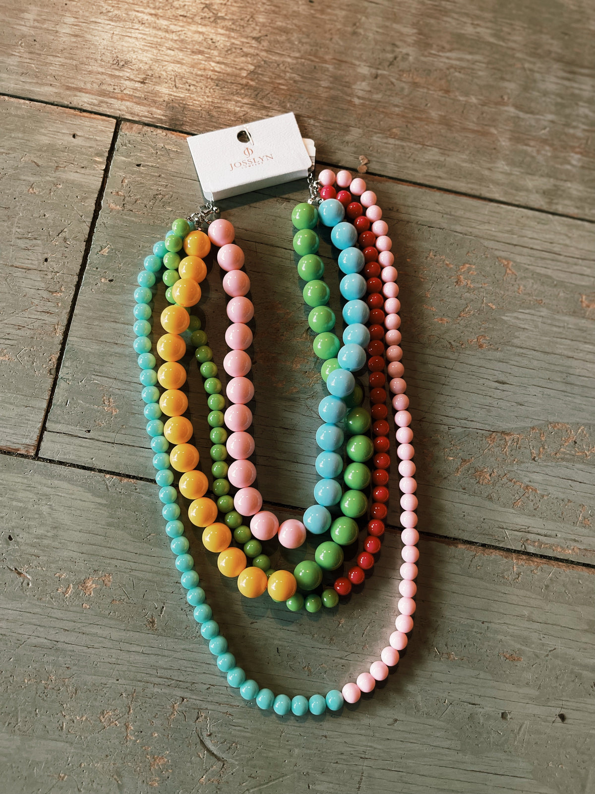 Multi Resin Beaded Layered Necklace