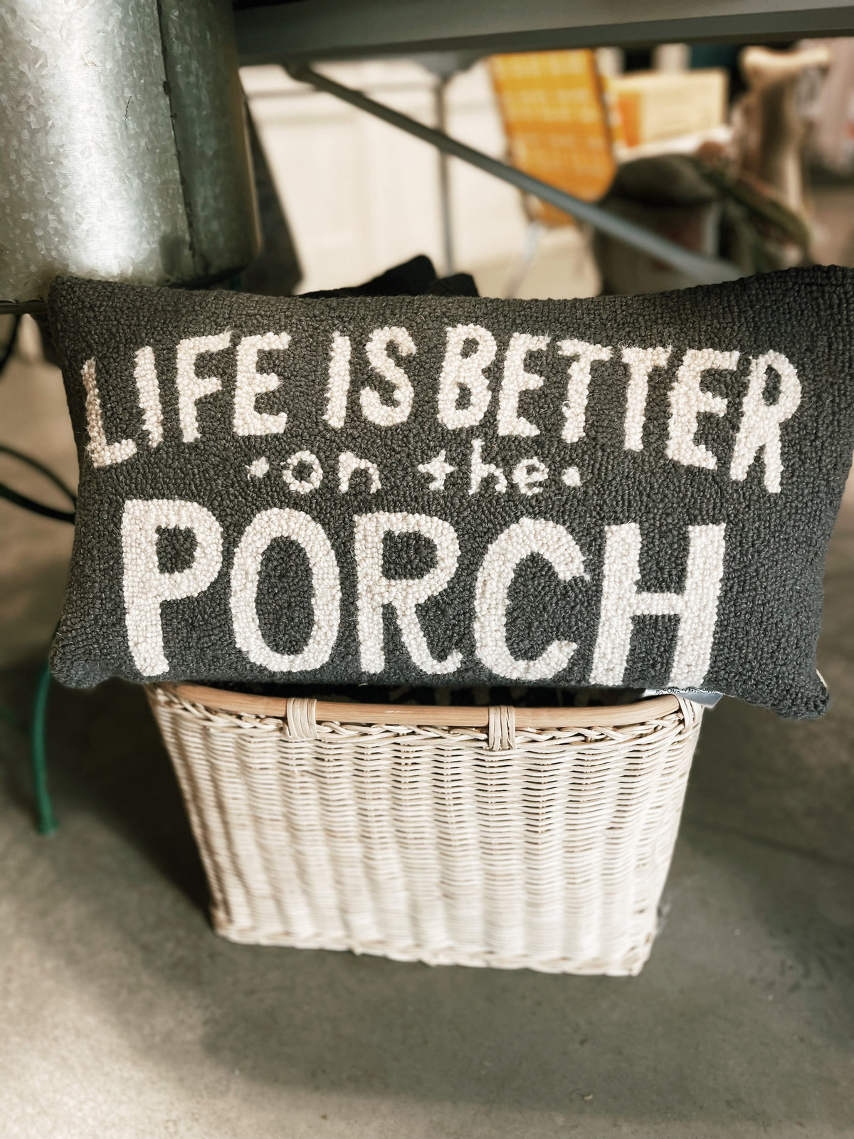 Life Is Better On The Porch Hook Pillow