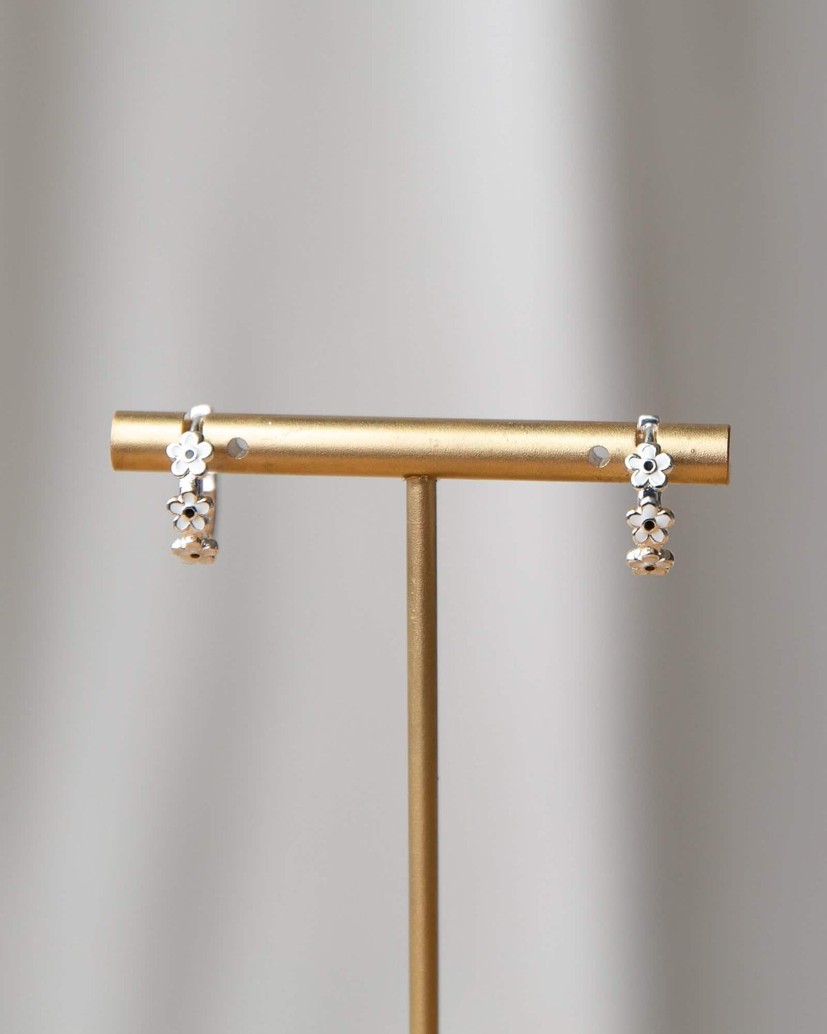 Silver In Bloom Huggie Hoop