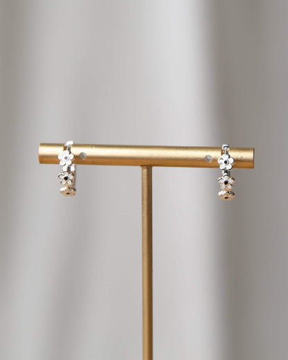 Silver In Bloom Huggie Hoop