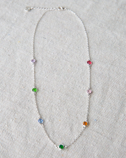 Silver Pop of Color Necklace