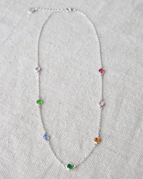 Silver Pop of Color Necklace