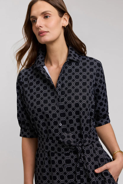 Esther Square Links Elbow Sleeve Dress