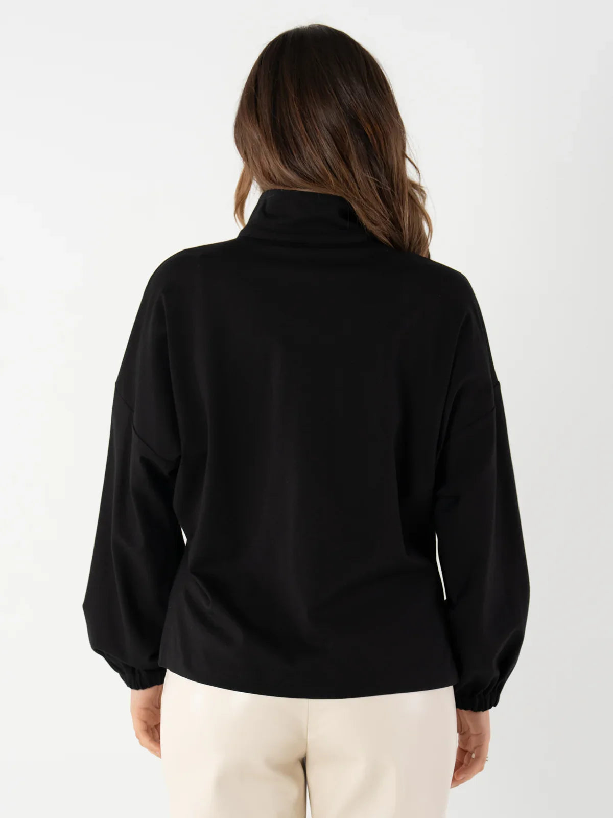 Poppy Top-Black Ponte