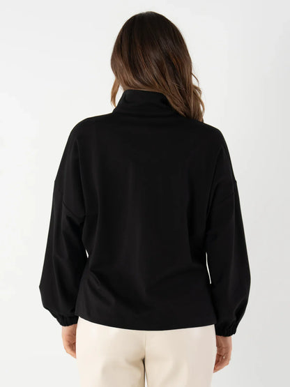 Poppy Top-Black Ponte