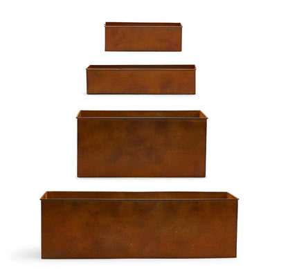 Set of Four Metal Window Boxes
