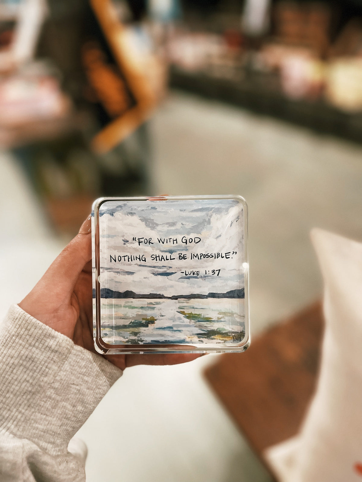 Luke 1:37 Acrylic Scripture Block