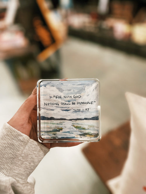 Luke 1:37 Acrylic Scripture Block