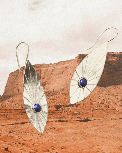 Full Moon Drop Earrings - Silver