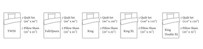 3-Piece Green Cotton Blend Reversible Quilt Set