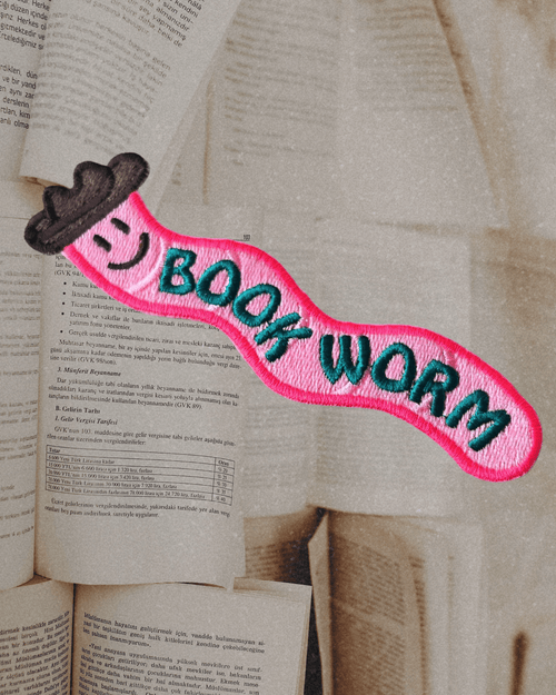Book Worm Cowboy Embroidered Bookmark