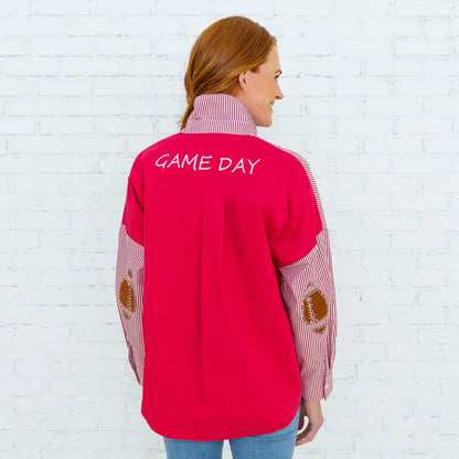 Preppy Football Shirt Red
