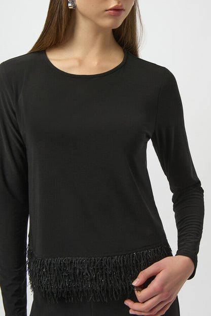 Fringe Crewneck Pullover