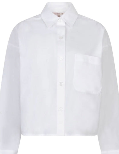 Cropped Folded Cuff Blouse-Rose