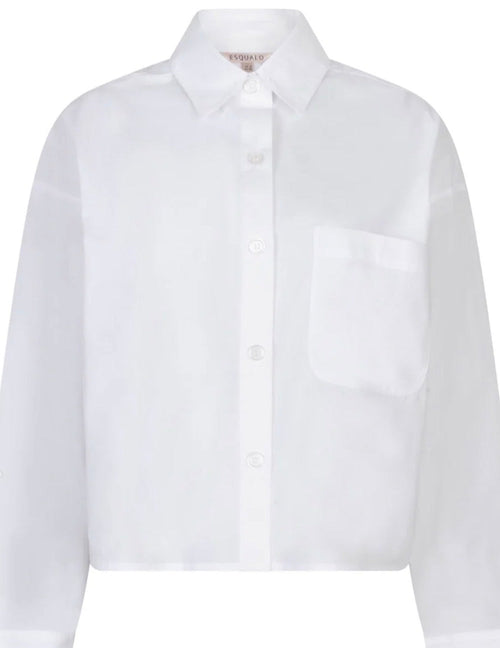 Cropped Folded Cuff Blouse-Rose