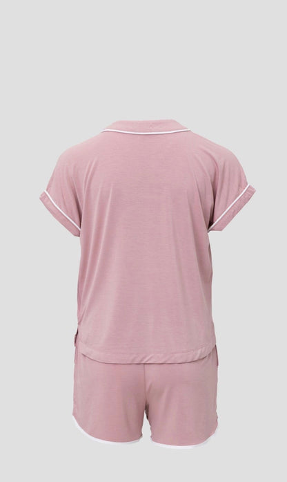 Malibu Collection Soft Jersey Piped PJ Set
