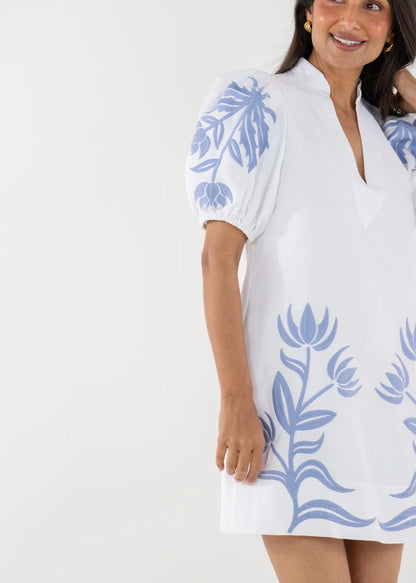 Hampton Mini Dress- Dutch Tile