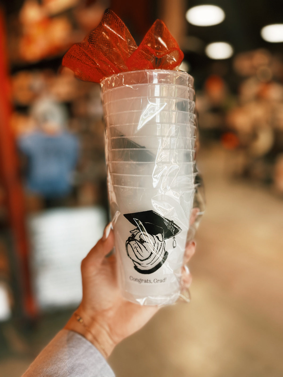 Graduation Bulldog Frosted Cups