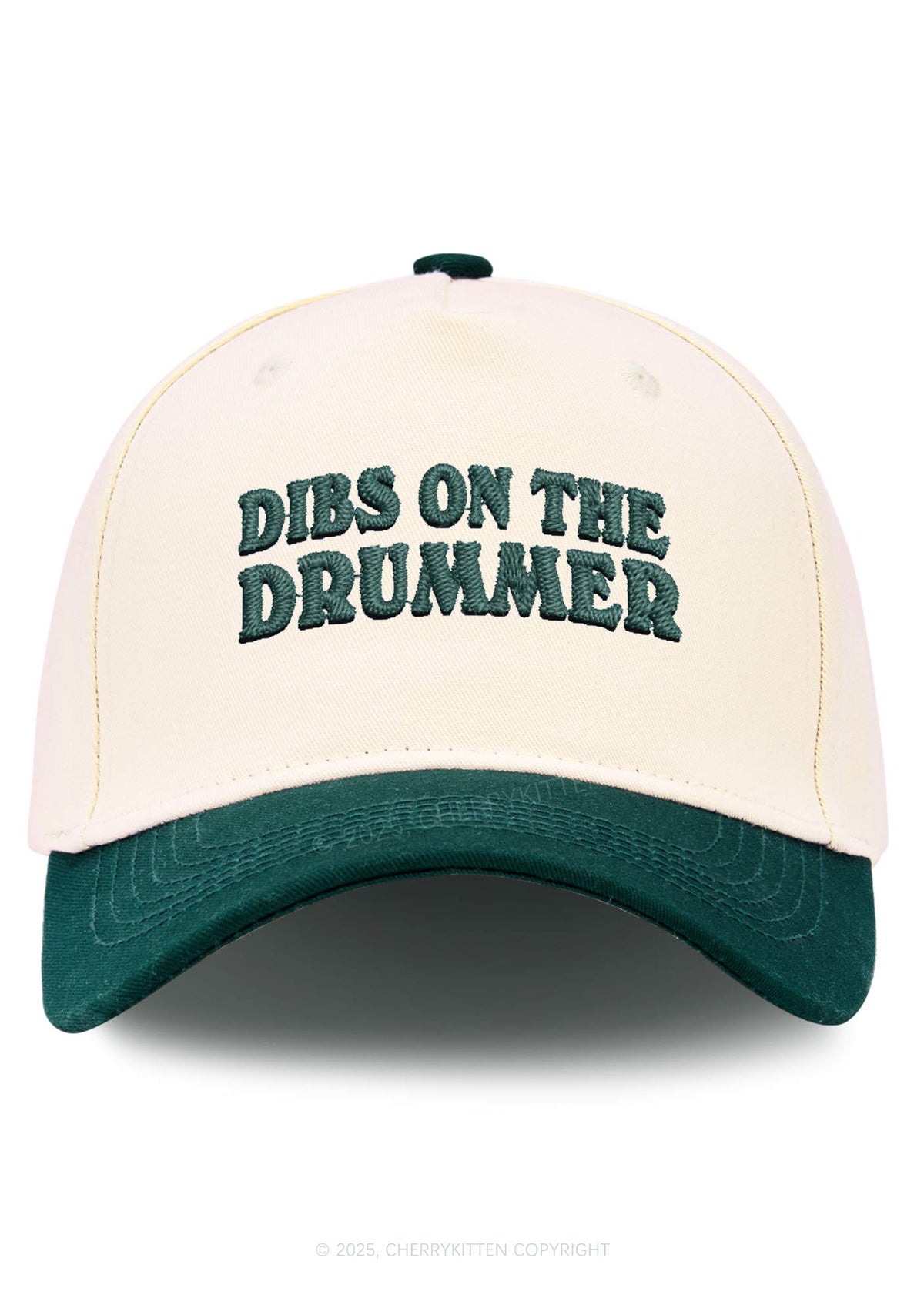 Embroidered Dibs On The Drummer Y2K Color Block Baseball Cap Cherrykitten