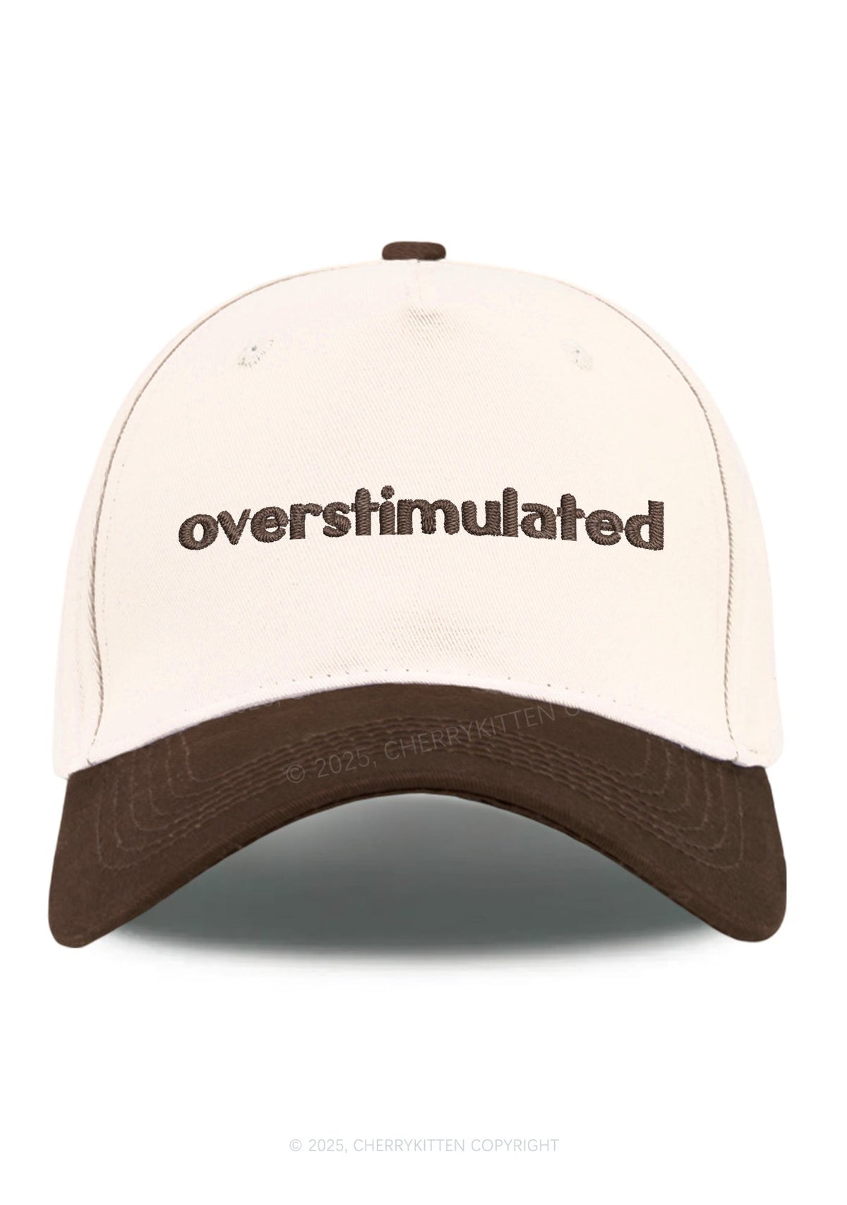 Embroidered Overstimulated Y2K Color Block Baseball Cap Cherrykitten