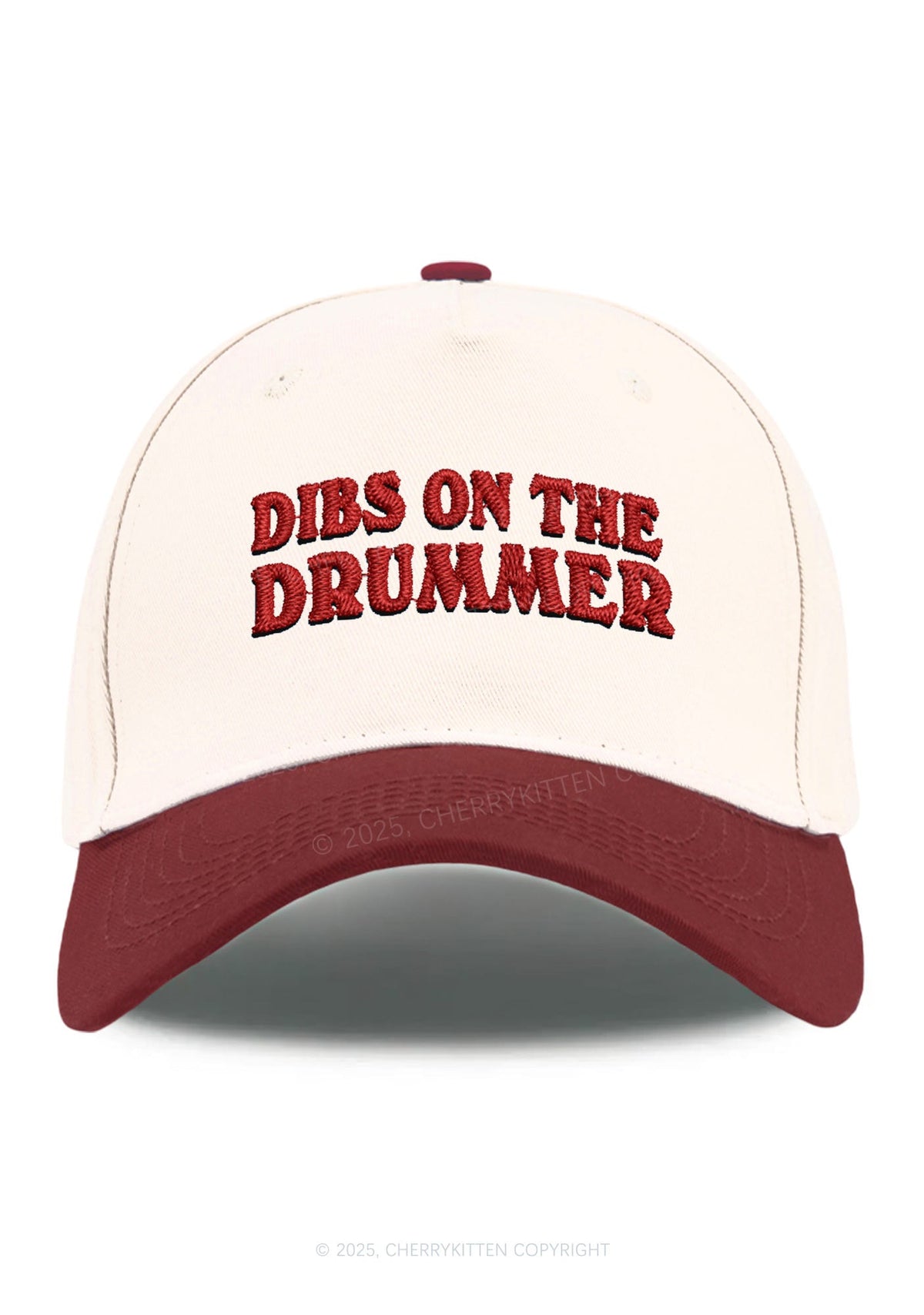 Embroidered Dibs On The Drummer Y2K Color Block Baseball Cap Cherrykitten