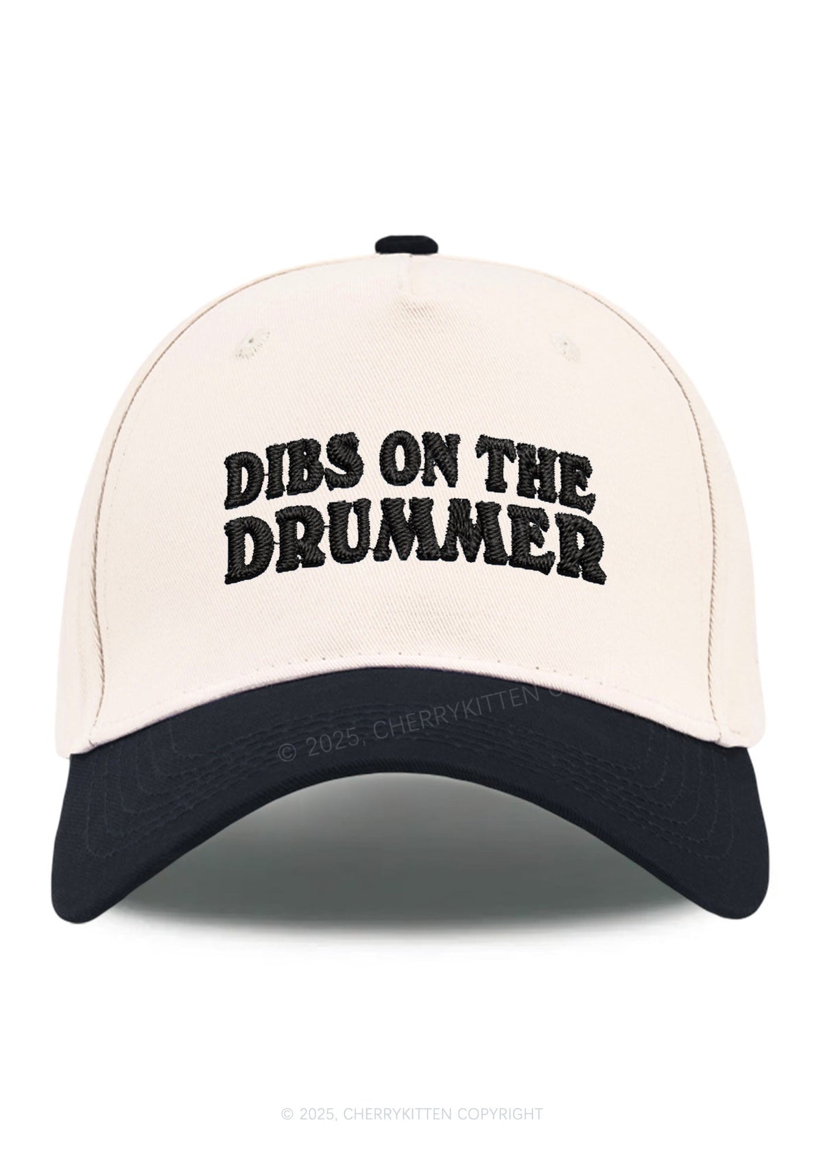 Embroidered Dibs On The Drummer Y2K Color Block Baseball Cap Cherrykitten