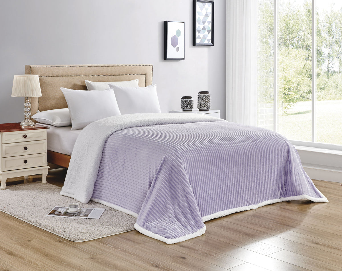 Corduroy Sherpa Blanket – Throw, Queen & King Sizes – Ultra Soft, Reversible, Cozy & Stylish