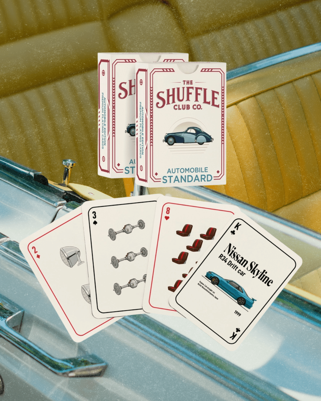 Classic Cars Auto Playing Cards – Retro Illustrations