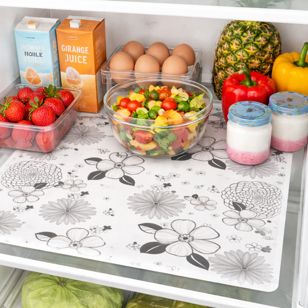 Anti-Slip Drawer and Fridge Mat - PVC Sheet Roll (45cm x 150cm) for Cabinets, Shelves, and Refrigerators