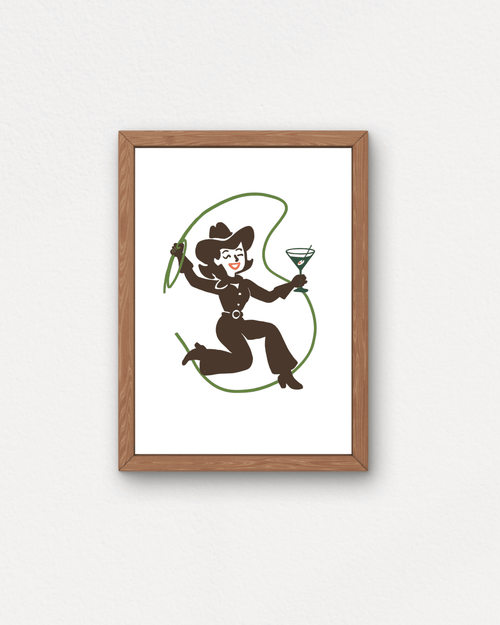 "Cowgirl Cocktail" Small Poster