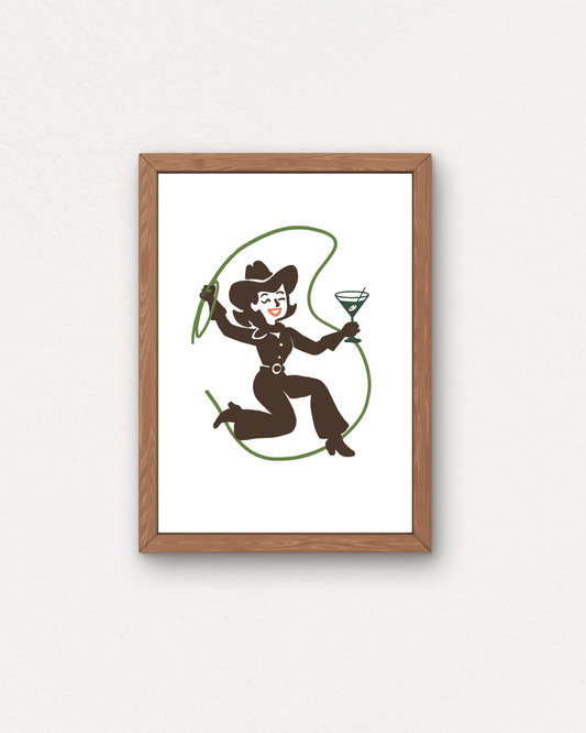 "Cowgirl Cocktail" Small Poster