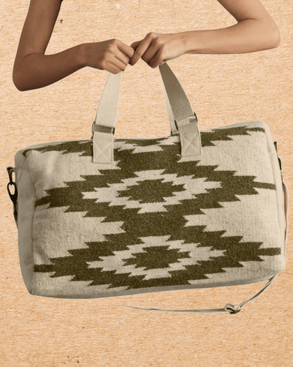 Cream & Olive Western Duffel