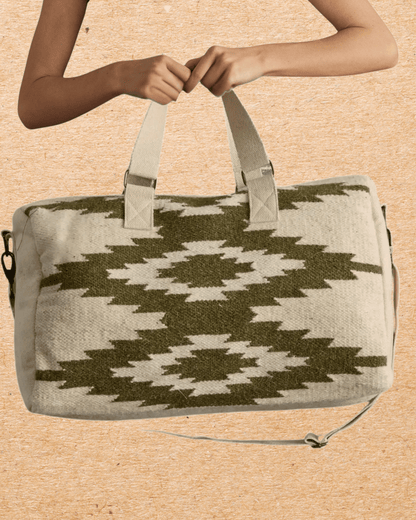 Cream & Olive Western Duffel