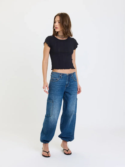 Mirage Mid-Rise Cargo Harem in Snap