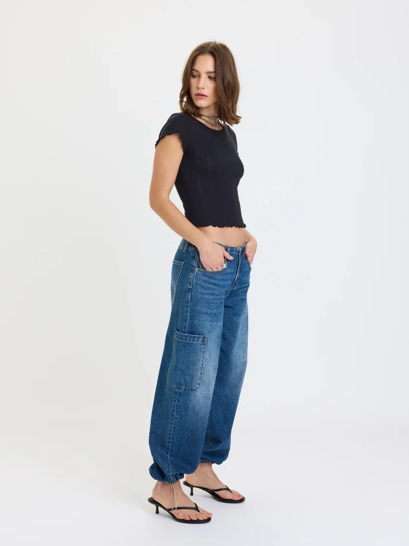 Mirage Mid-Rise Cargo Harem in Snap