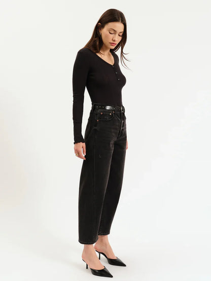 Westward Barrel Leg in Night Life Vintage