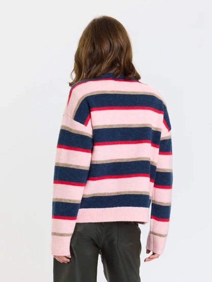 Carlyle Everyday Crew Sweater Coral Stripe